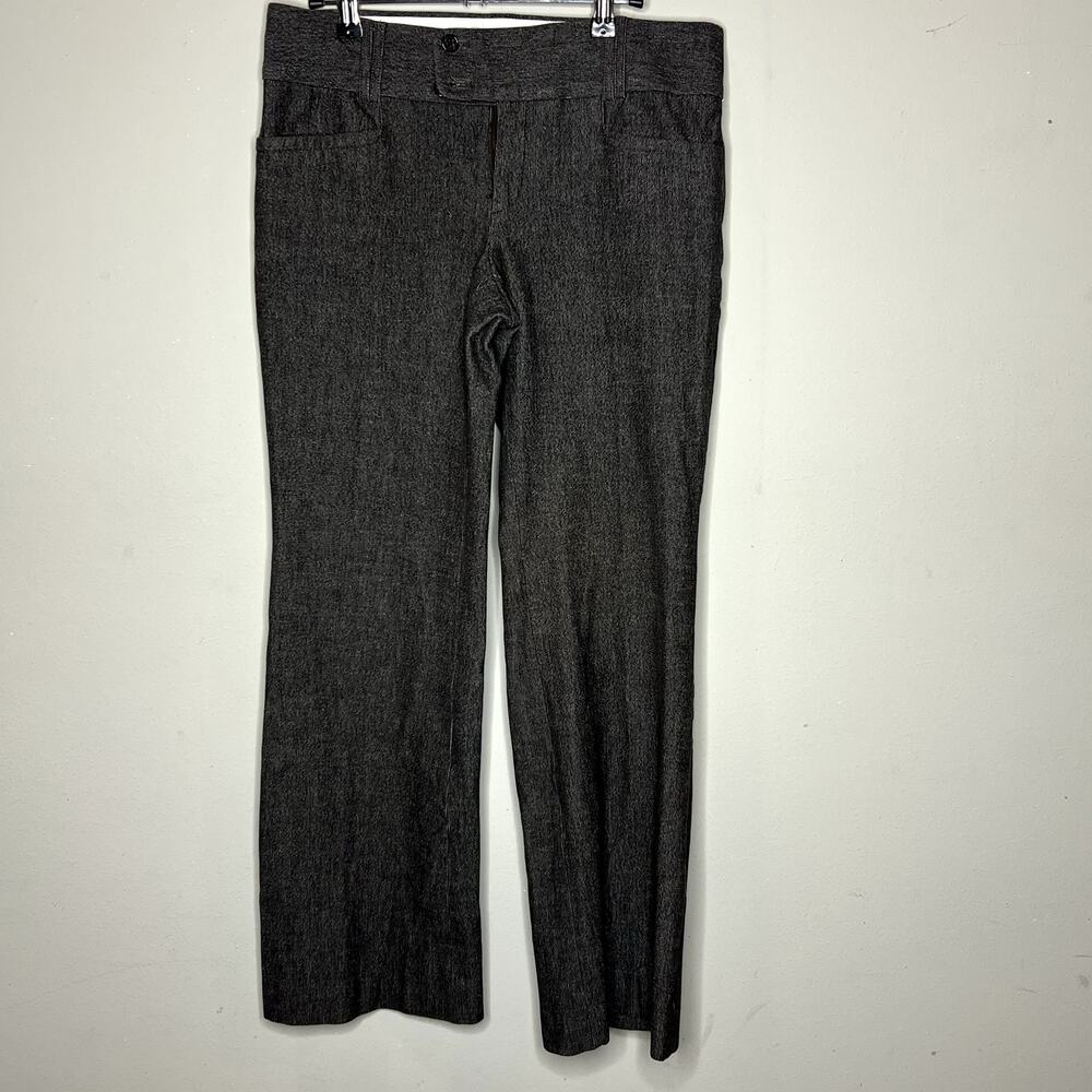 Banana Republic Sloan Fit Pants Womens 8 Charcoal Gray Straight Leg Stretch‎